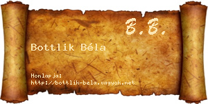 Bottlik Béla névjegykártya