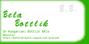 bela bottlik business card